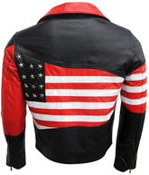Classyak Biker Leather Jacket, Protection on Shoulders, Elbows & Back